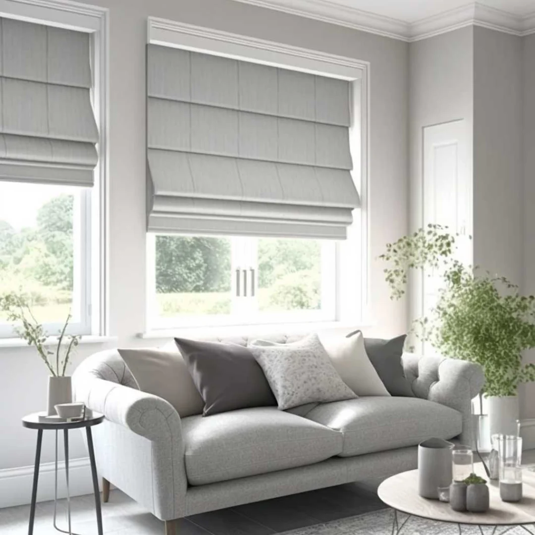Close-up of Alpha Decor window blind fabric texture